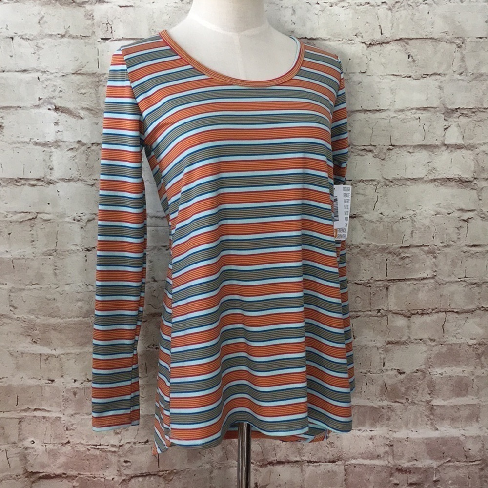 LuLaRoe LYNNAE Multicolor Stripe Long Sleeve Top